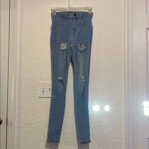 FITJEANS Light Blue Distressed Women Jeans